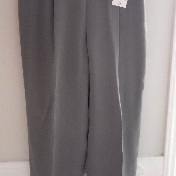 'JOSEPHINE CHAUS' Mid Gray Silk Pant Size 14 NWT - Picture 6 of 11